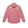 norris pink leather shirt