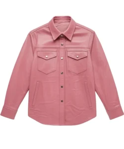 norris pink leather shirt