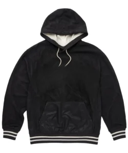 philip black suede hoodie