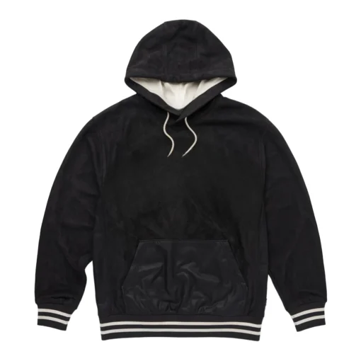 philip black suede hoodie