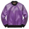 purple leather sweater