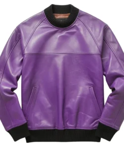 purple leather sweater