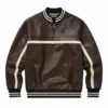 Oakley Chocolate Brown Leather Jacket Sweater