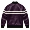 Randy Purple Leather Sweater Jacket