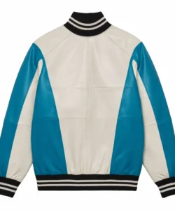Stafford White and Turquoise Leather Jumper