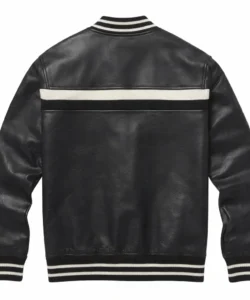 Westley Black Leather Sweater Jacket