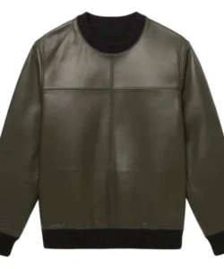 cato olive brown leather sweater