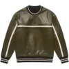 cody cool green leather sweater​