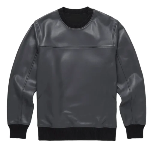 colson pencil grey leather sweater