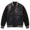 colt black leather jacket with sweater sleeves