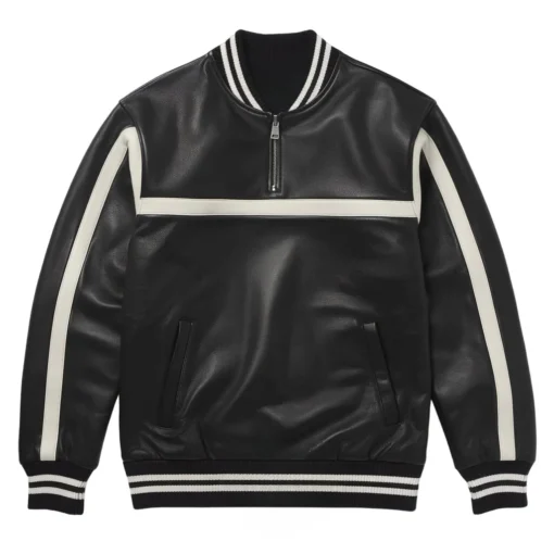 elliot black leather jacket sweater​