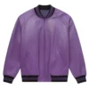 evander purple sweater leather jacket