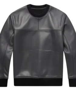 knox black leather sweater