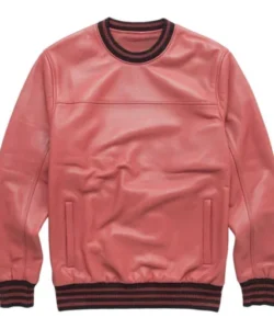 light coral leather sweater