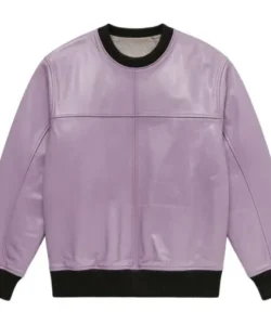 light lilac leather sweater