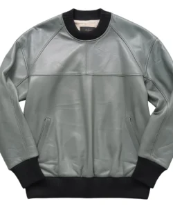 ron cool grey leather jumper