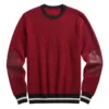 sterling red sweater with leather elbow patches​