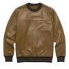 sullivan brown leather sweater