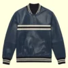 thatcher blue leather sweater