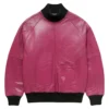 deep pink leather jumper