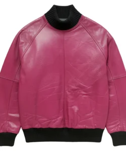 deep pink leather jumper