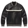 westley black leather sweater jacket