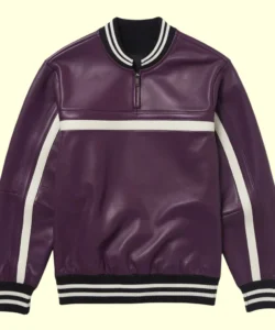 wylie purple leather jacket sweater