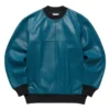 dark teal leather jumper