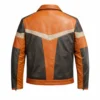 Orange and Black Leather Jacket