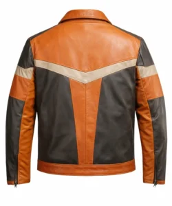 Orange and Black Leather Jacket
