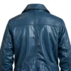 Dark Blue Leather Coat - Image 2