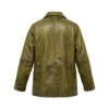 Dark Green Leather Coat - Image 2