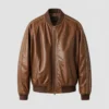 90s Leather Bomber Jacket