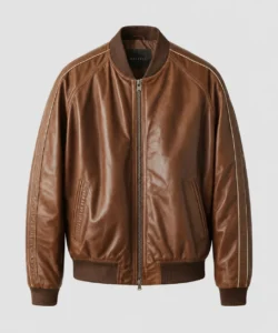 90s Leather Bomber Jacket