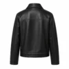 Black Leather Jacket with White Stitching