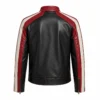 Black Red and White Leather Jacket