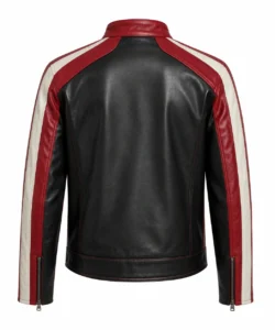 Black Red and White Leather Jacket