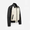 Black and Cream Leather Jacket