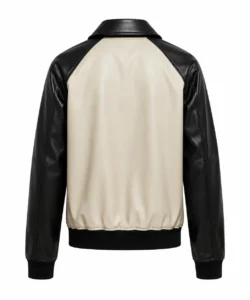 Black and Cream Leather Jacket
