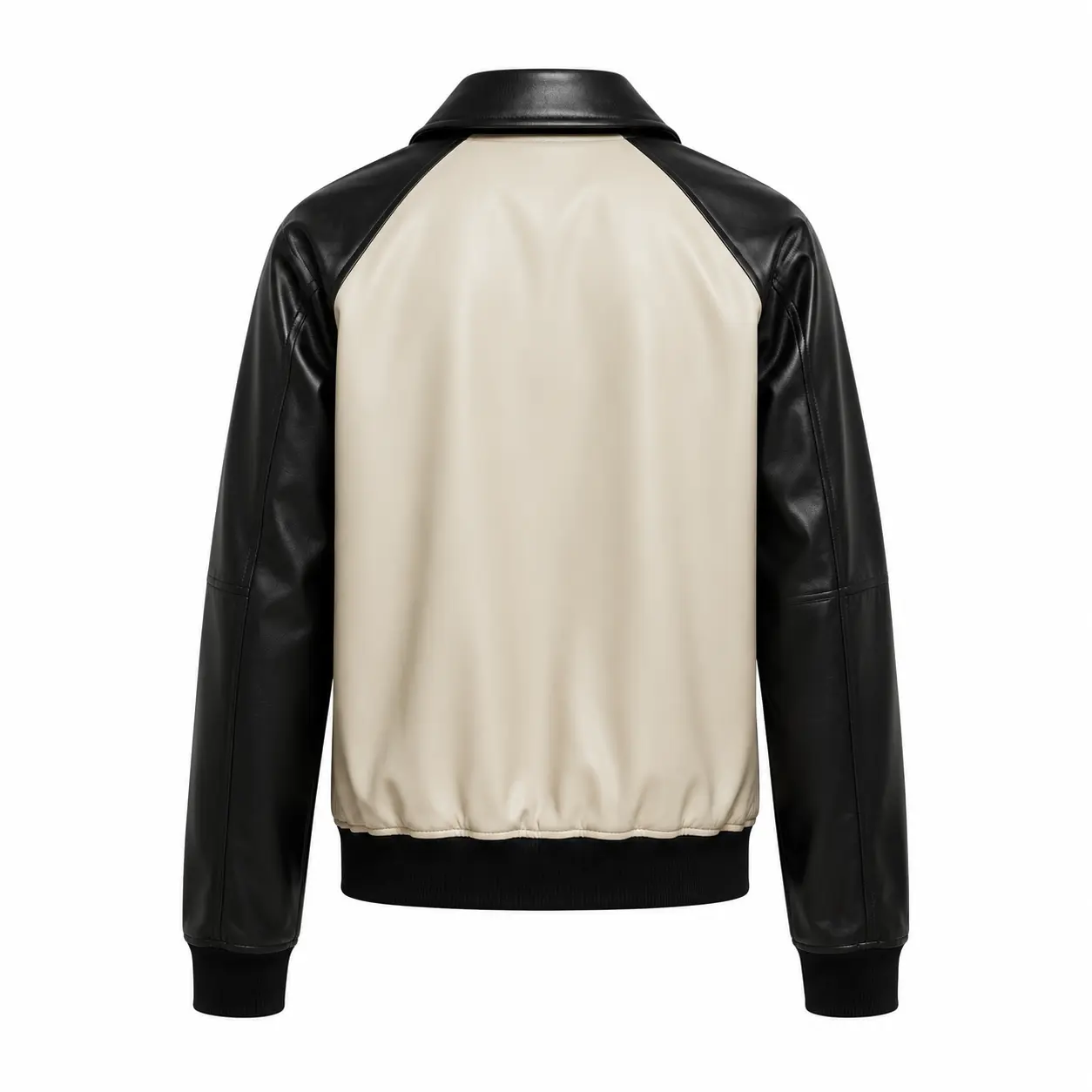Black and Cream Leather Jacket