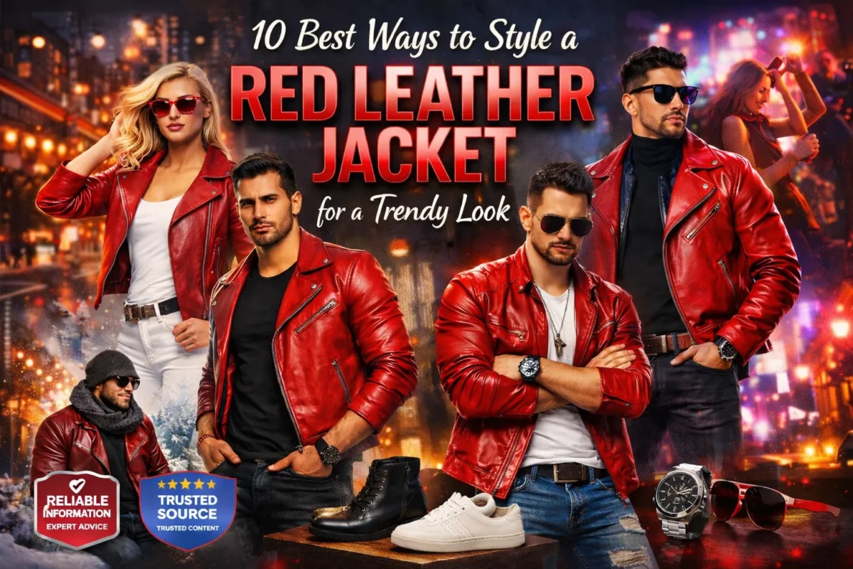 style red leather jacket