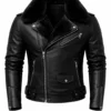 Black Fur and Leather Jacket