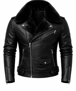 Black Fur and Leather Jacket