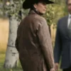 Marshals Mo Brings Plenty Brown Leather Blazer
