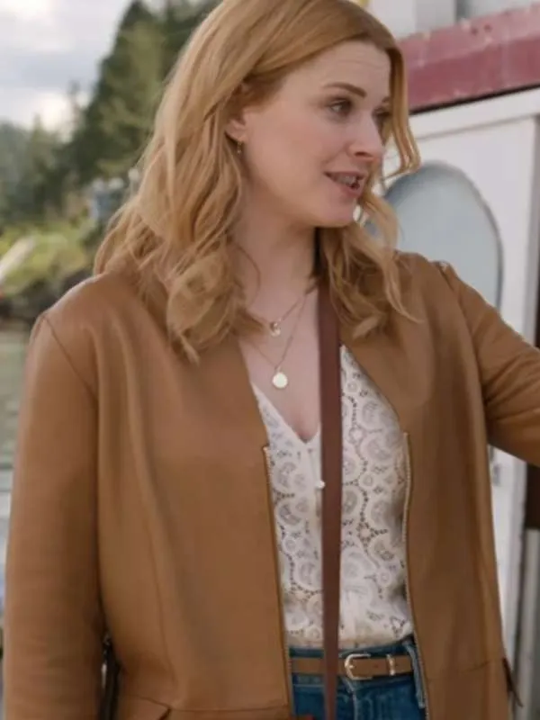 Melinda Monroe Virgin River S06 Brown Leather Coat - Image 2