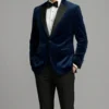 Midnight Blue Velvet Tuxedo Jacket