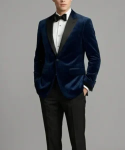 Midnight Blue Velvet Tuxedo Jacket