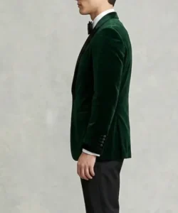 Velvet Tuxedo Jacket Green
