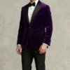 Velvet Tuxedo Jacket Purple