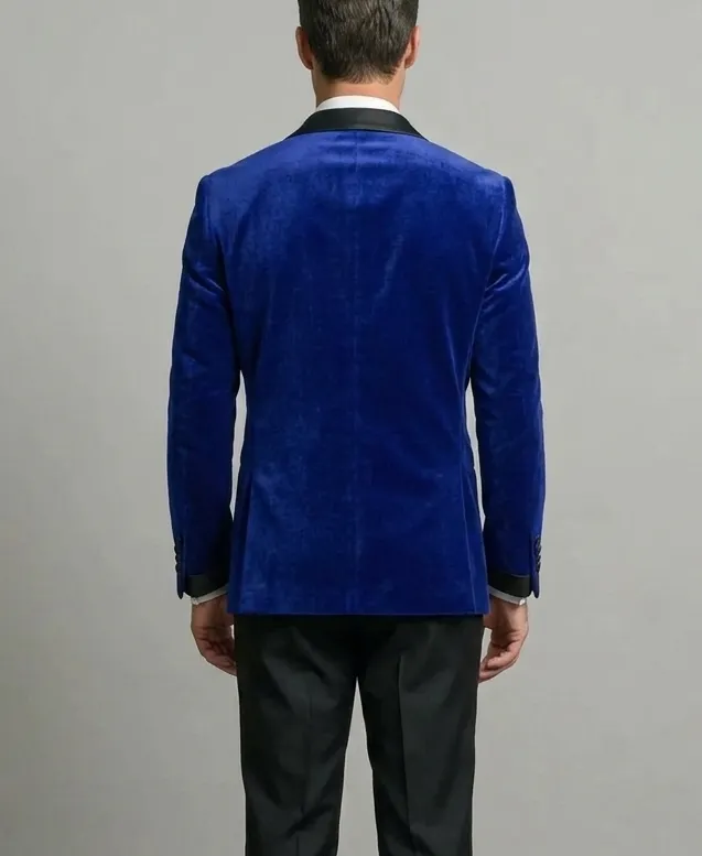 Velvet Tuxedo Jacket Royal Blue